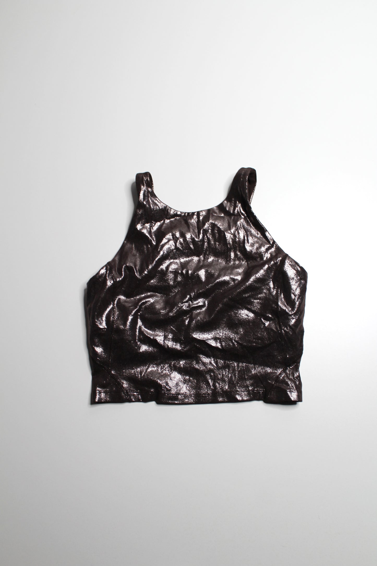 Lululemon radiate foil print french press high neck ‘align’ tank, size 8 *shine