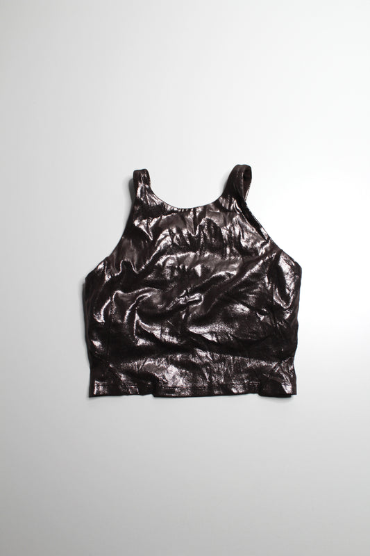 Lululemon radiate foil print french press high neck ‘align’ tank, size 8 *shine