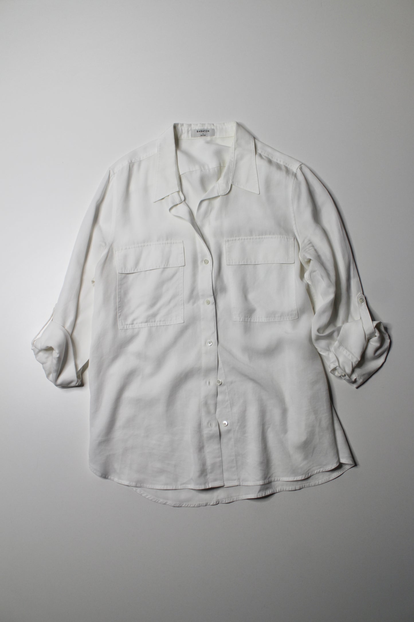 Aritzia white button up blouse, size large