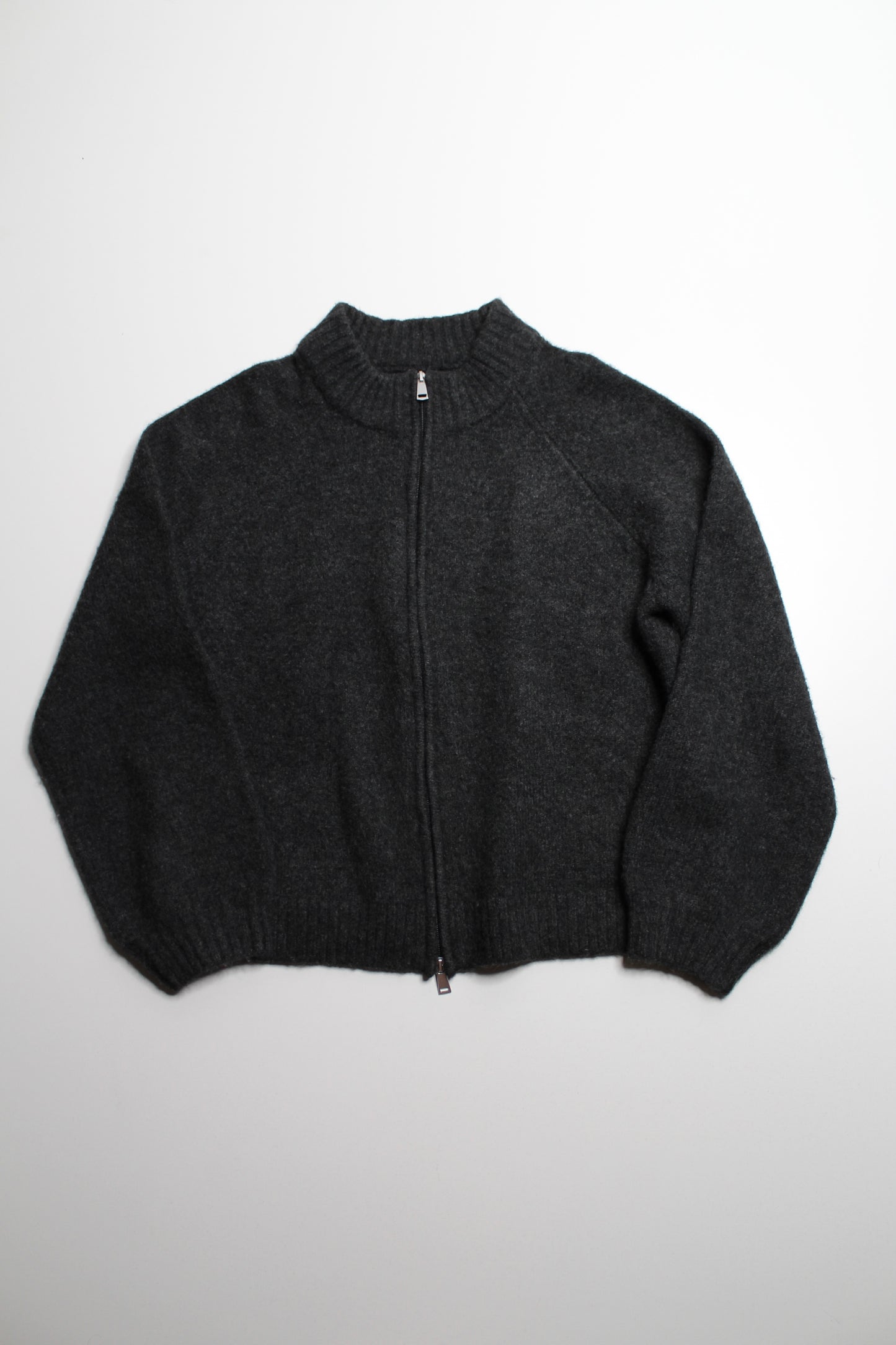 Smash + Tess dark grey knit zip up sweater, size M/L (loose fit)