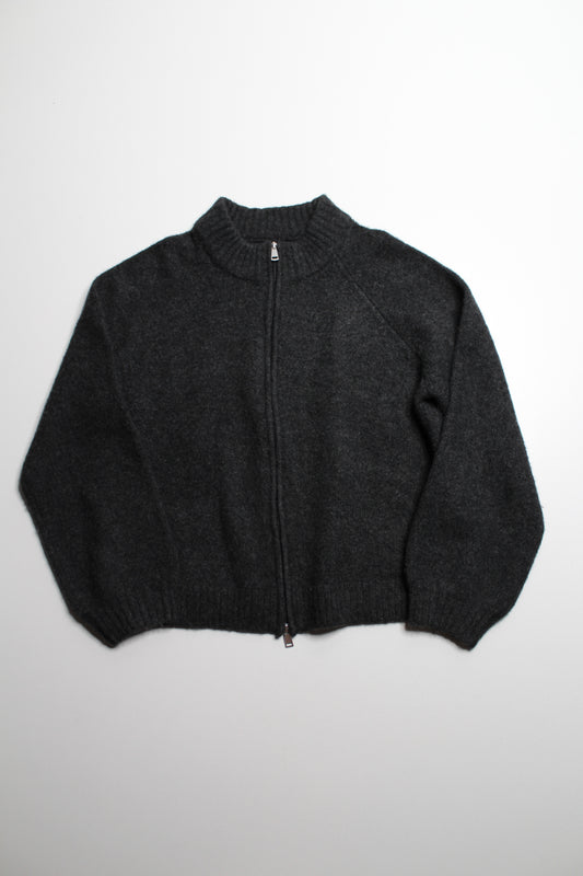 Smash + Tess dark grey knit zip up sweater, size M/L (loose fit)