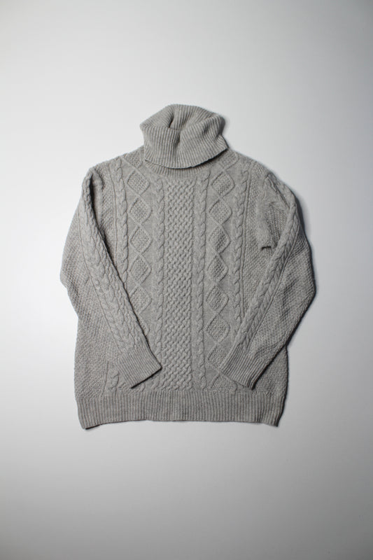Aritzia Babaton light grey cable knit turtleneck sweater, size small (loose fit)