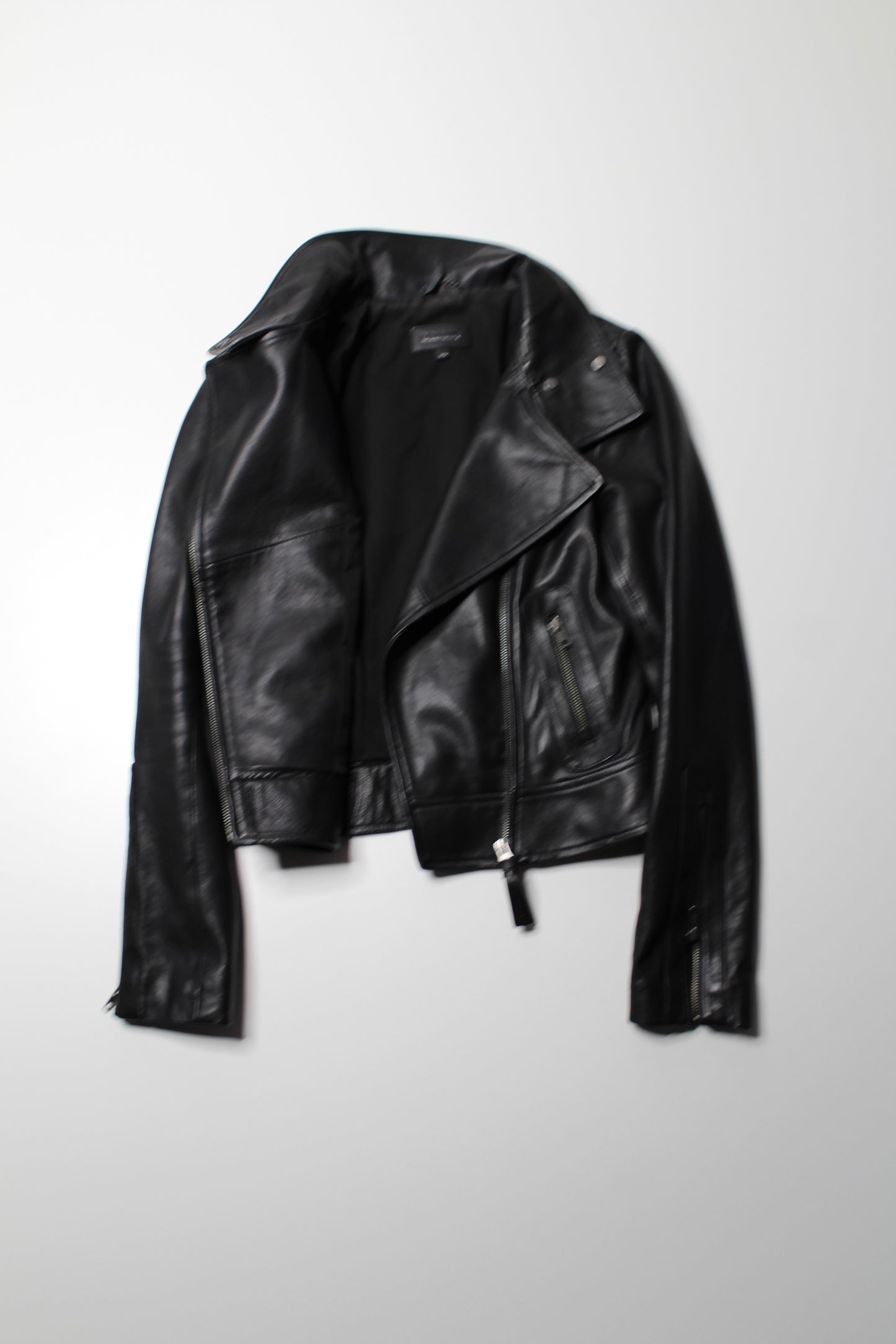 Mackage black leather jacket, size xs