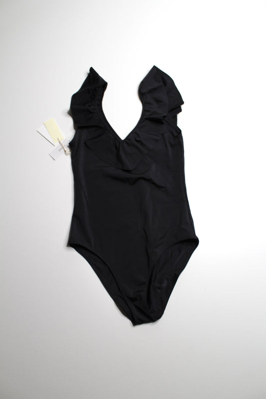 Aritzia Wilfred black ‘danette’ ruffle swimsuit, size small