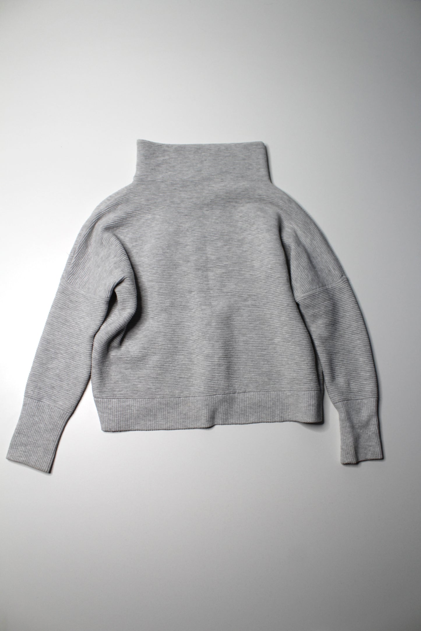 Monk & Lou light grey ribbed ottoman sweater, size small (loose fit)