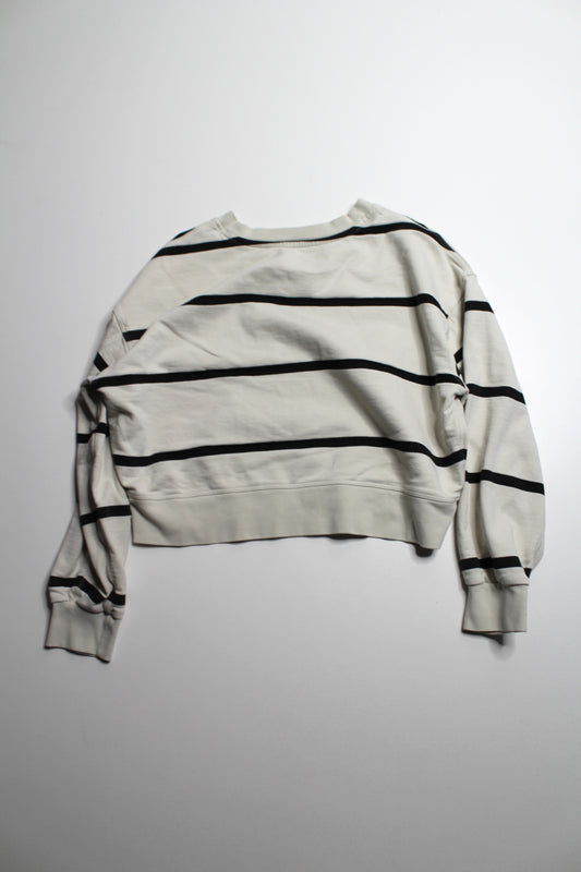 Lululemon bone striped ‘perfectly oversized cropped crew’ sweater, size 6 (oversized fit)