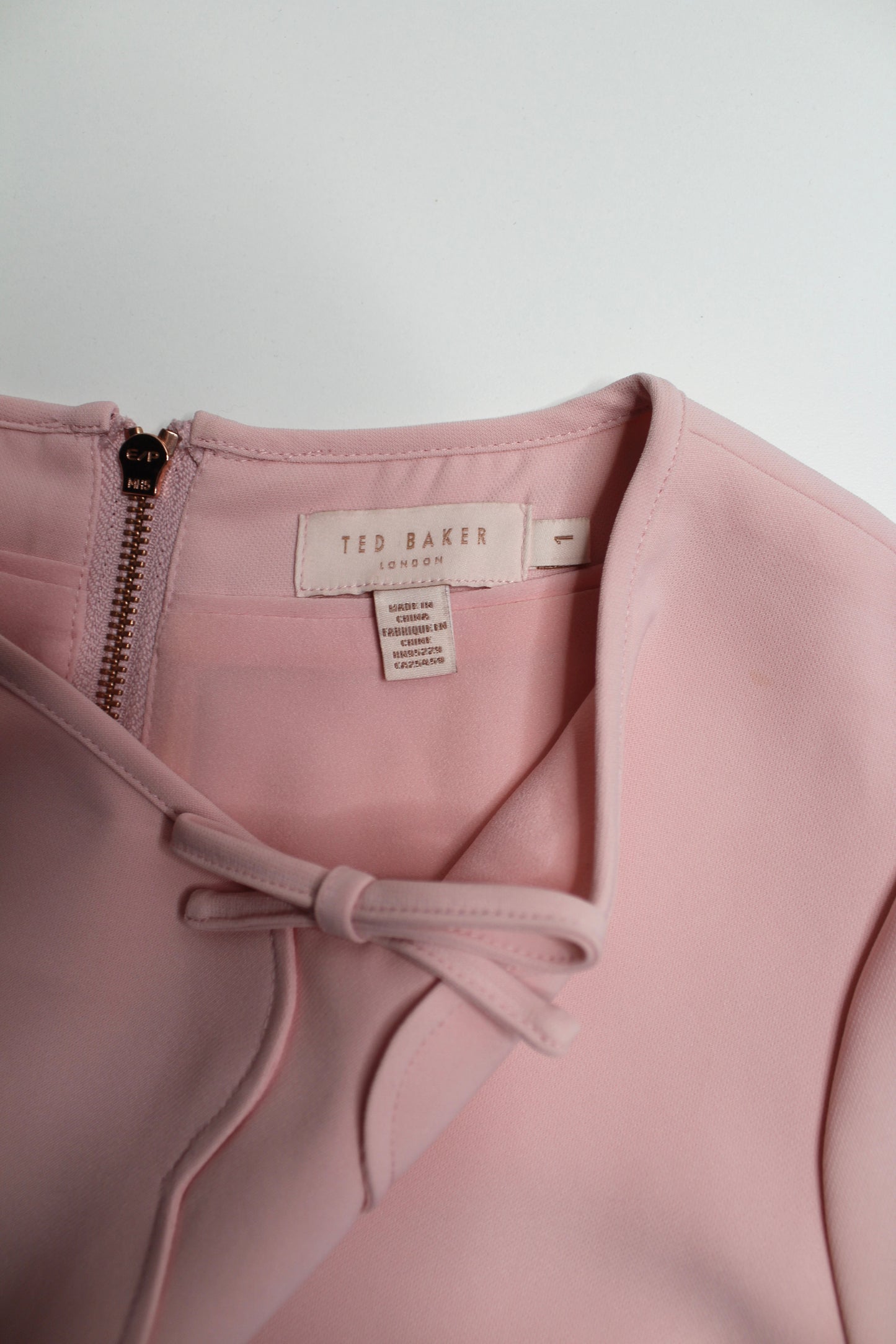 Ted Baker pink/maroon fit and flare  ‘scallop’ dress, size 1 (size xsmall)