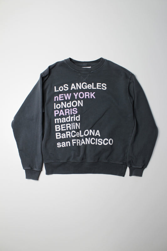 Anine Bing grey graphic ‘city love’ crew neck sweatshirt, size small (loose fit)