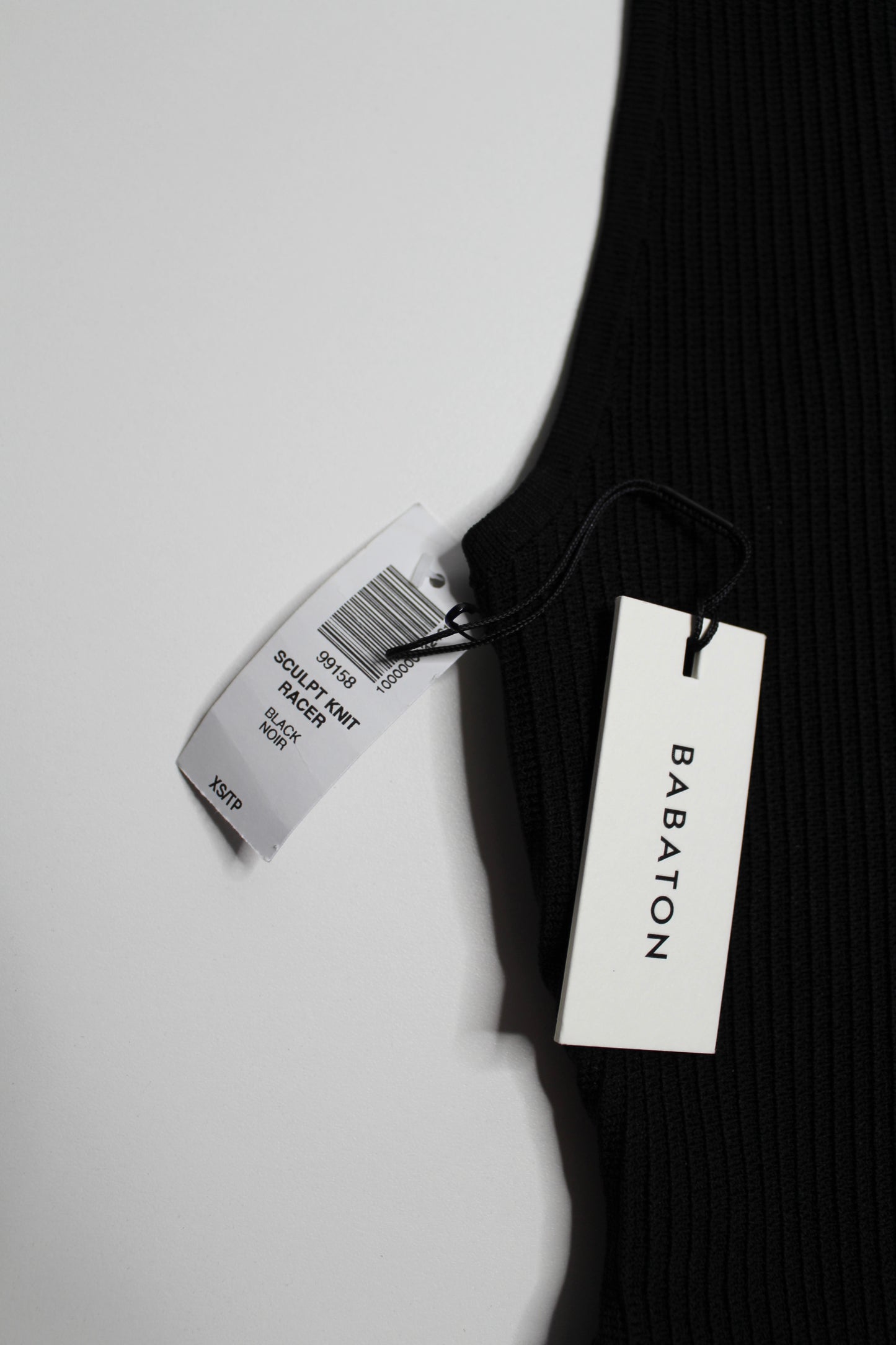 Aritzia Babaton black ‘sculpt knit’ racerback dress, size xs *new with tags