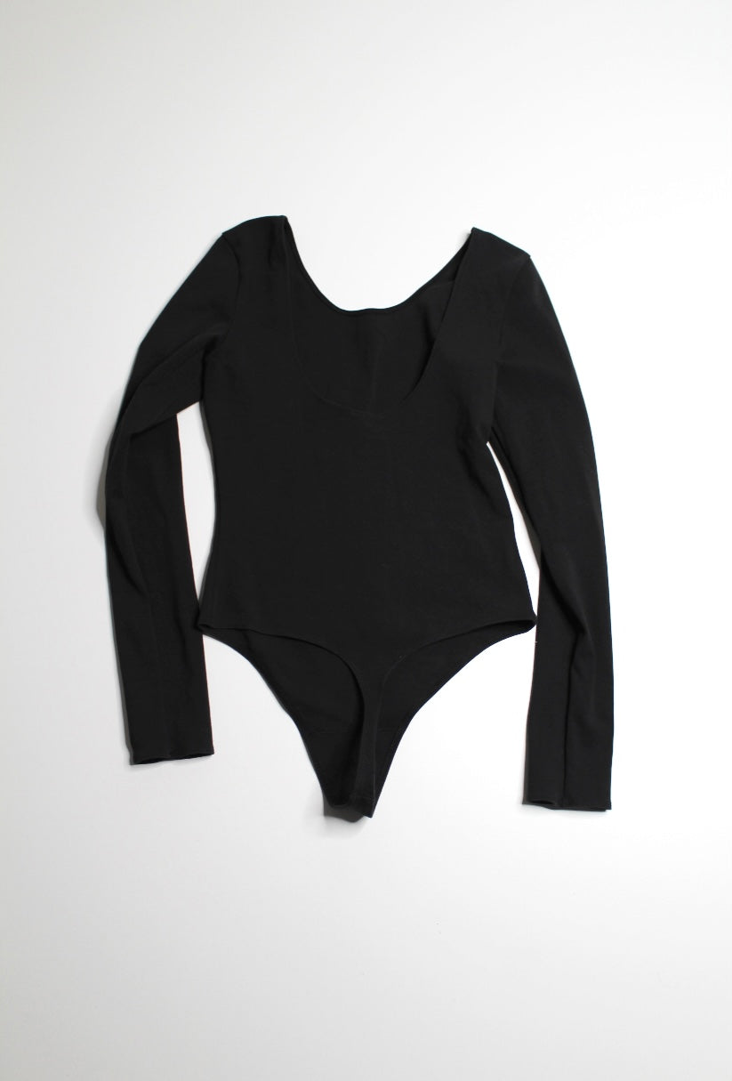 Bonds Womens black scoop neck long sleeve bodysuit, fits like small