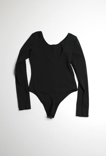 Bonds Womens black scoop neck long sleeve bodysuit, fits like small