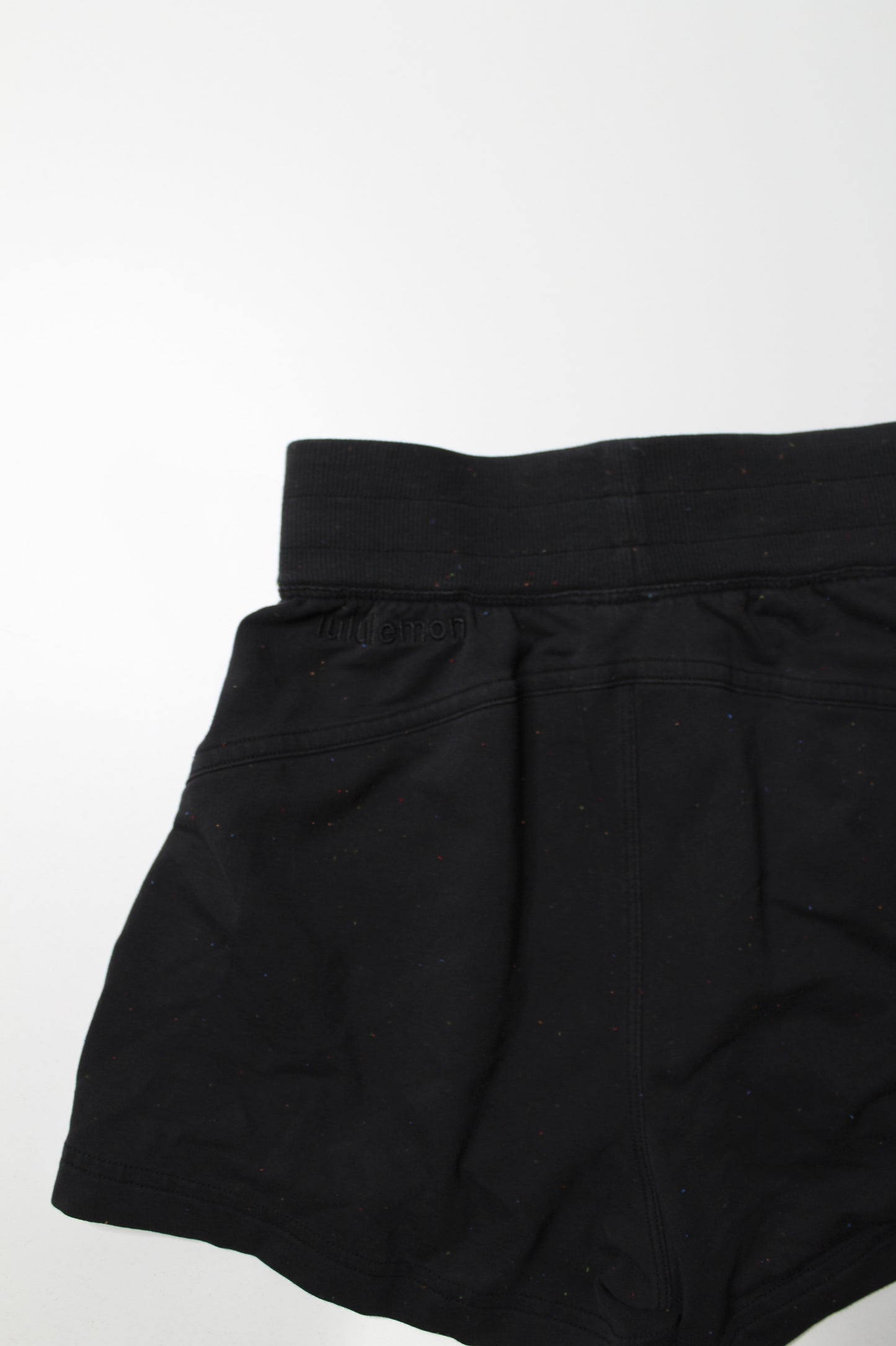 Lululemon black confetti high rise shorts, no size. Fits like 2 *embroiderered