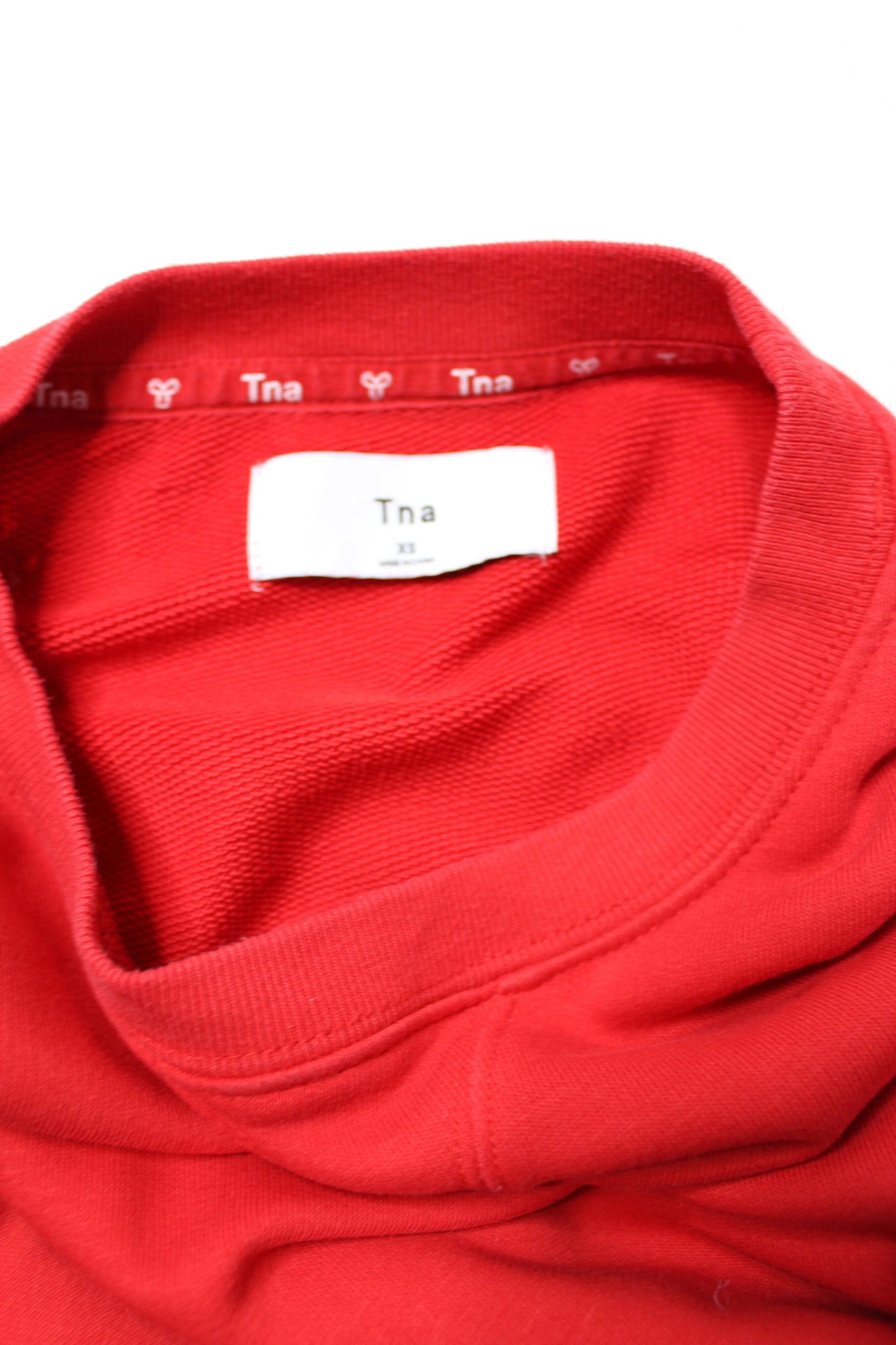 Aritzia TNA red crew neck sweatshirt, size xs (oversized fit) *Terry cotton