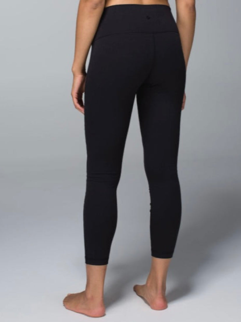 Lululemon black high times legging, size 4 (25”) *tech mesh (price reduced: was $58)