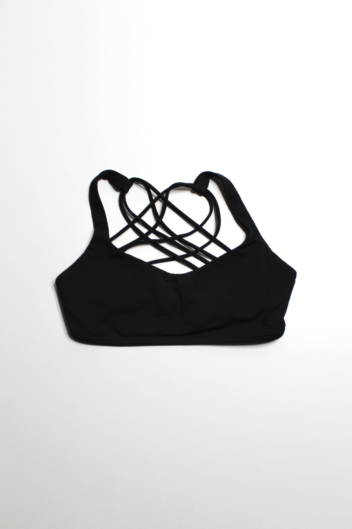 Lululemon black 'free to be wild' sports bra, size 8