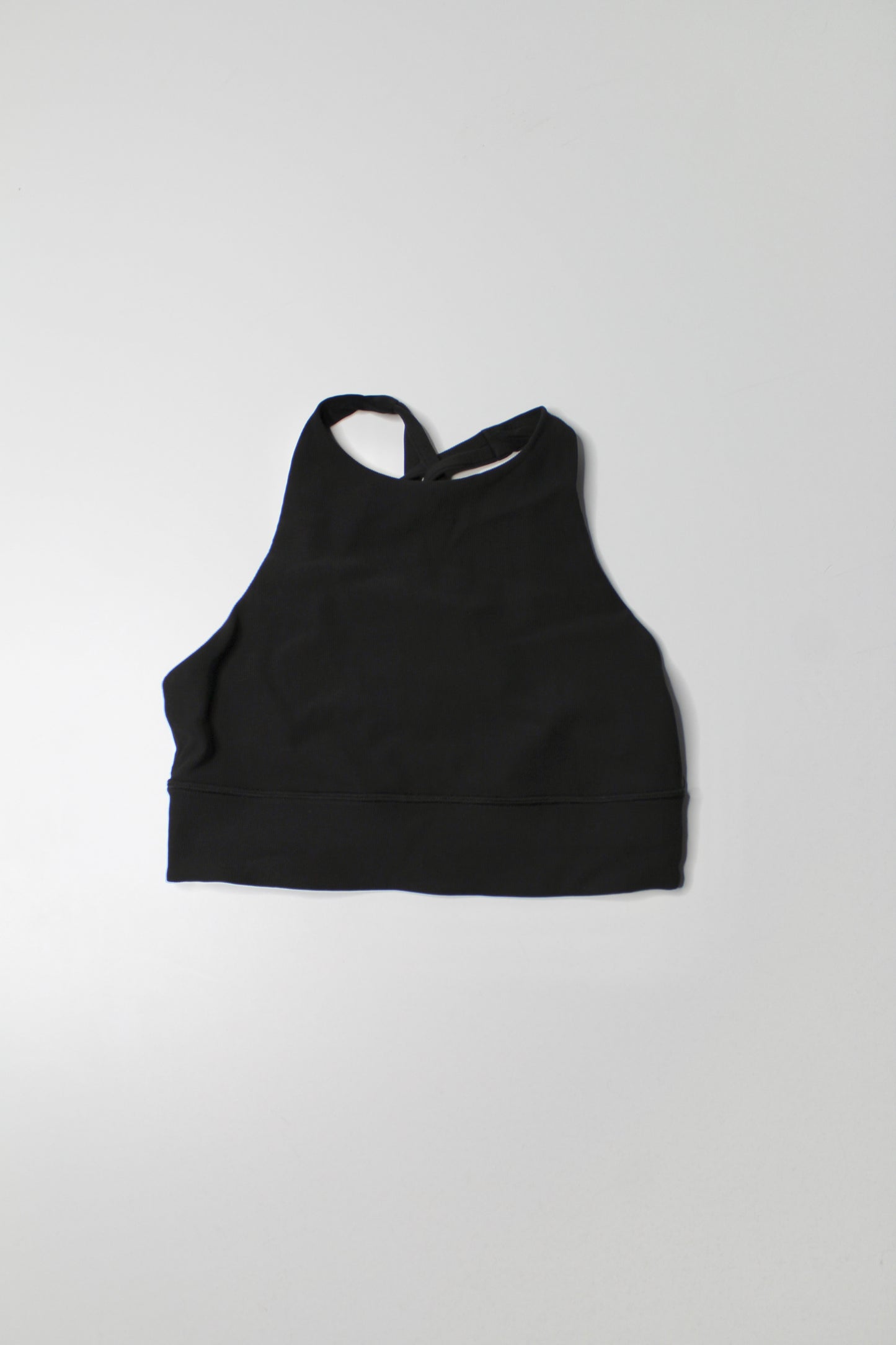 Lululemon black high neck ribbed ‘energy’ bra, size 8 *long line (was $30)