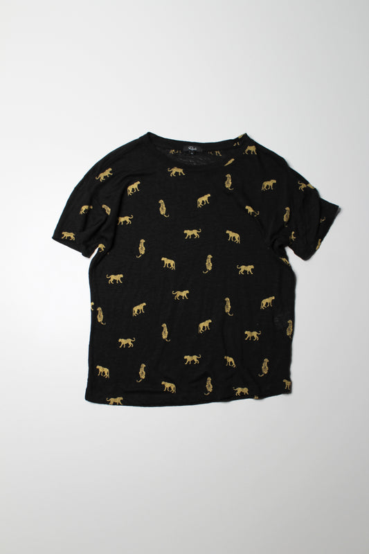 Rails ‘davie black wild cats’ print t shirt, size xs (loose fit)