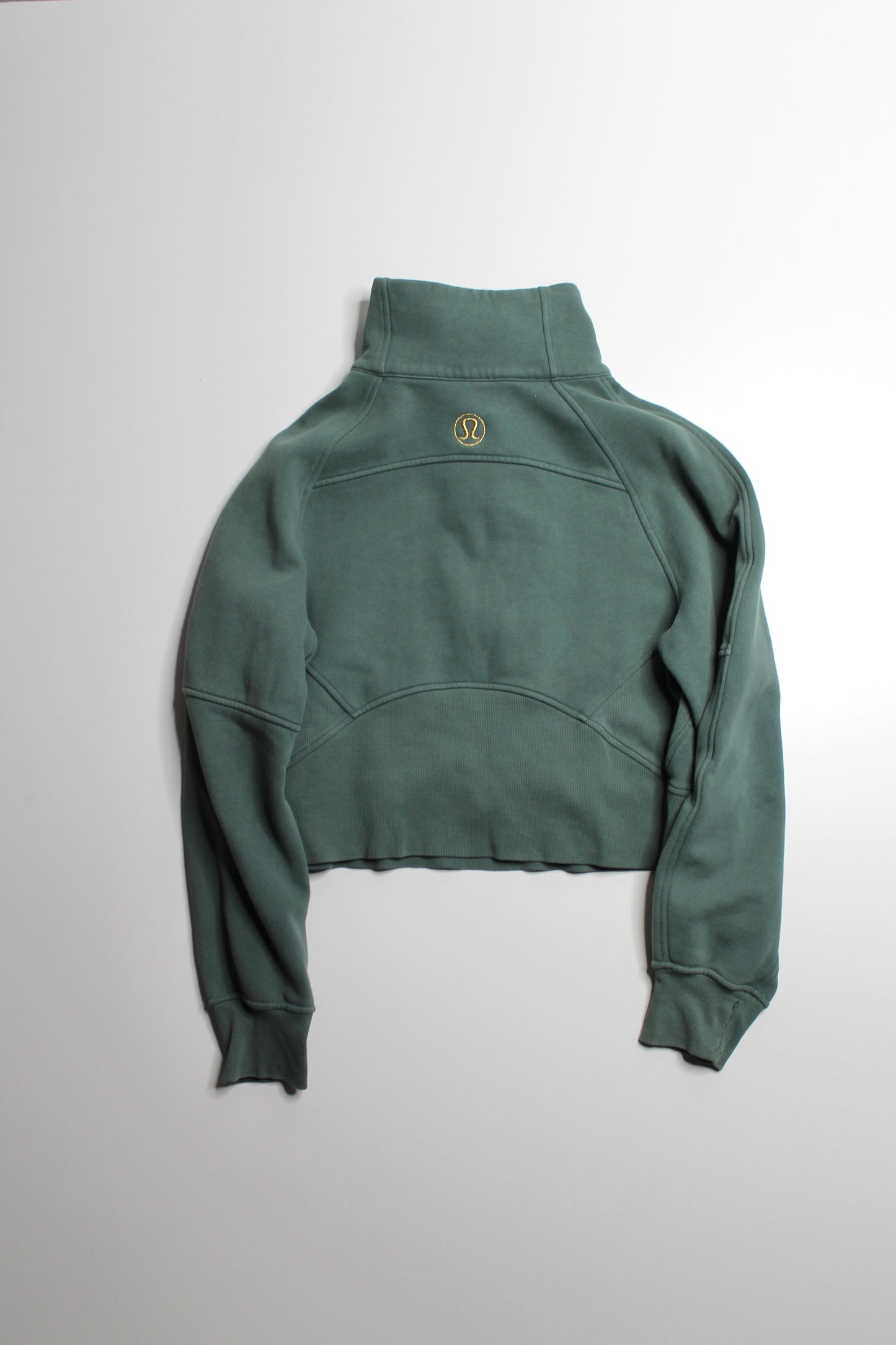 Lululemon sage green 'oversized scuba 1/2 zip' hoodie size xs/s (fits 4/6)