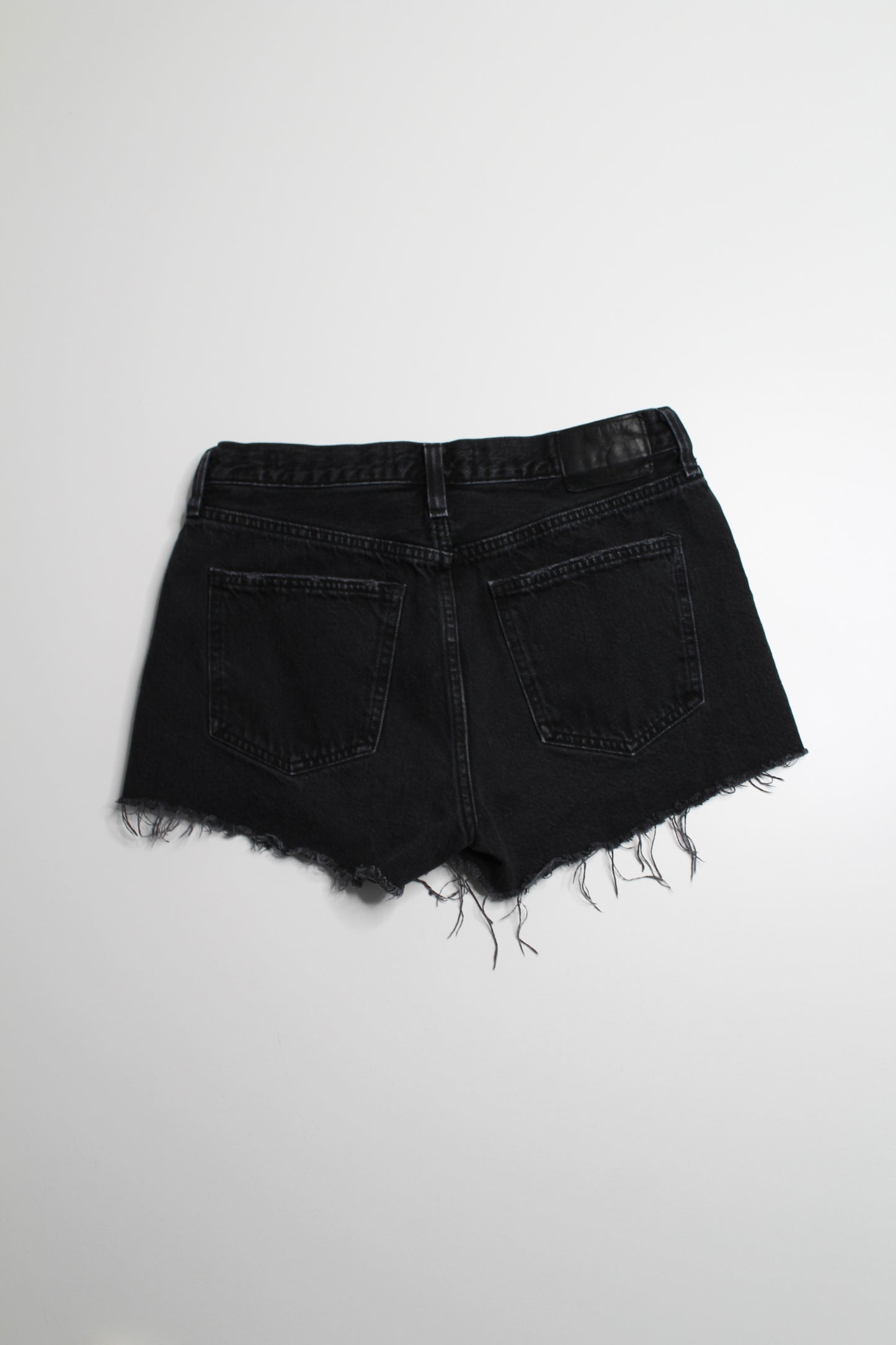 Aritzia Denim Forum black wash the yoko cut off jean shorts, size 27