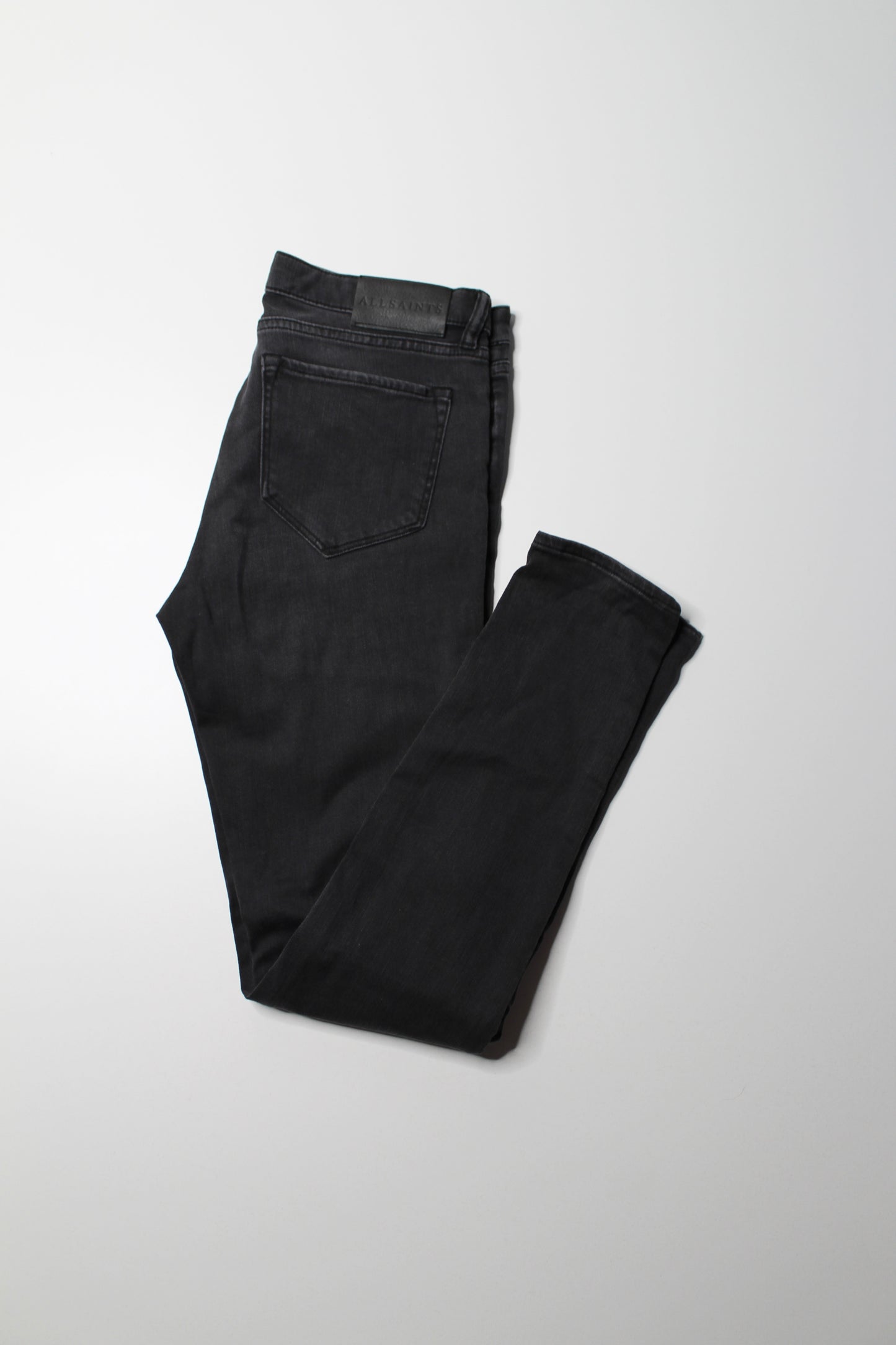All Saints black wash ‘low rise ‘skinny fit patch’ jeans, size 31 (sale: was $40)