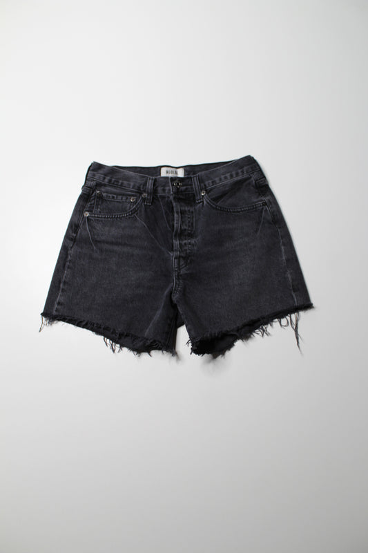 AGOLDE black wash high rise cut off ‘parker long’ jean shorts, size 26 (price reduced: was $78)