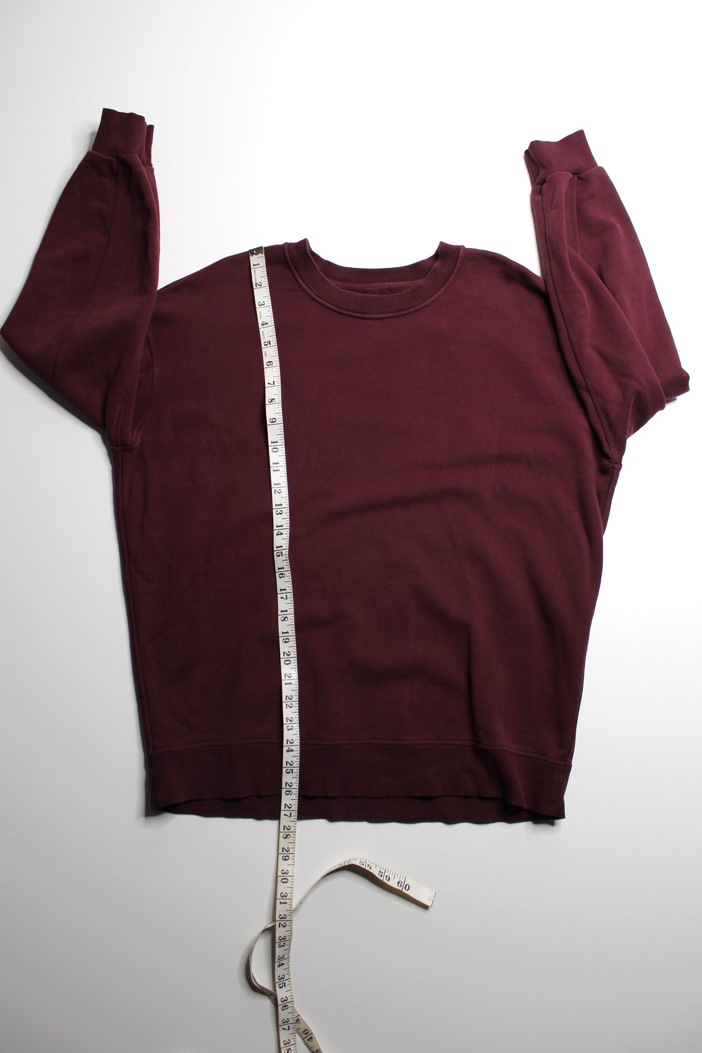 Lululemon maroon ‘perfectly oversized’ crew neck sweater, no size. fits like size 6 (oversized)
