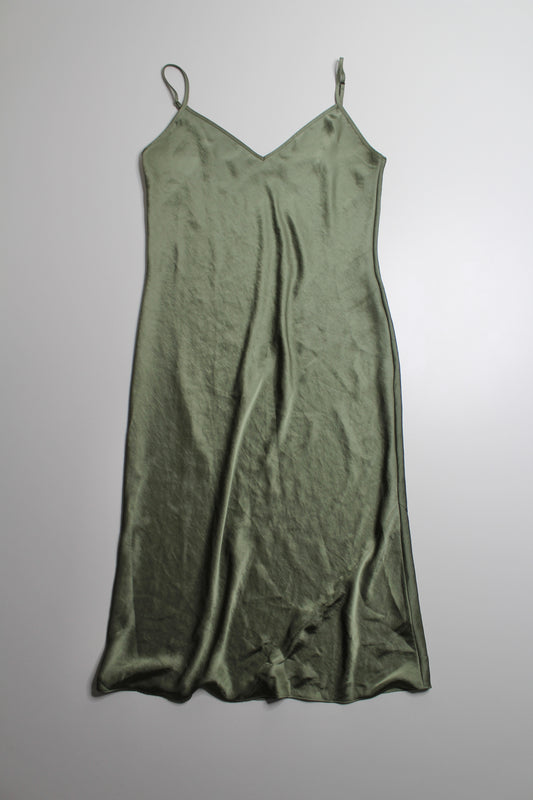 Aritzia wilfred bitter sage midi slip dress, size large (additional 20% off)