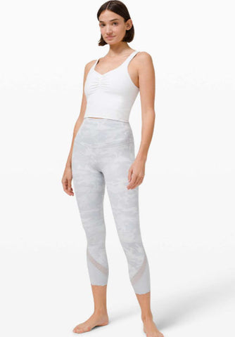 Lululemon incognito camo jacquard alpine white starlight high-rise wunder under crop, size 4 (23") *special edition scallop (price reduced: was $48)