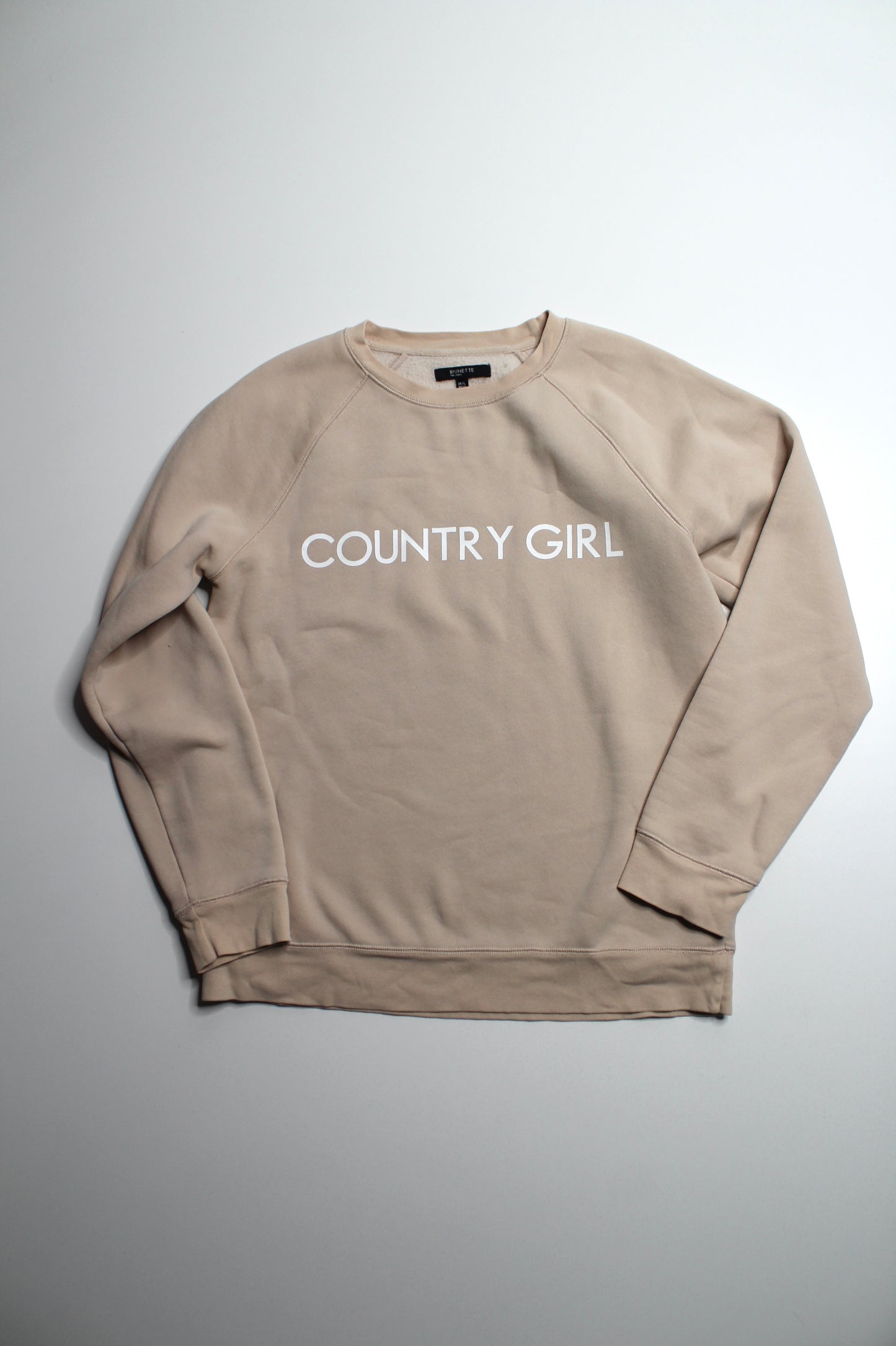 Brunette the label beige ‘COUNTRY GIRL’ sweatshirt, size M/L