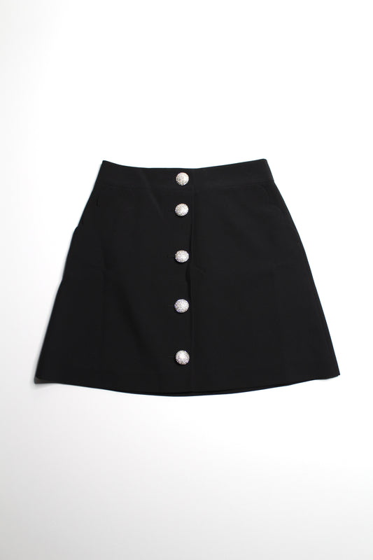 Kate Spade black high waisted button front a line skirt, size 6 (additional 20% off)