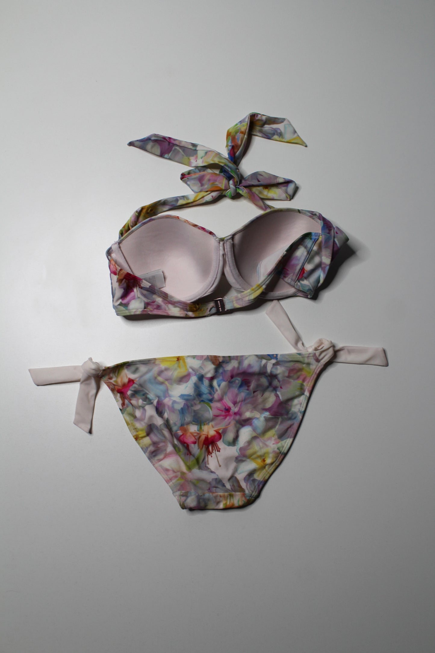 Ted Baker baby pink floral bikini, size xs/small *matching beach cover up available