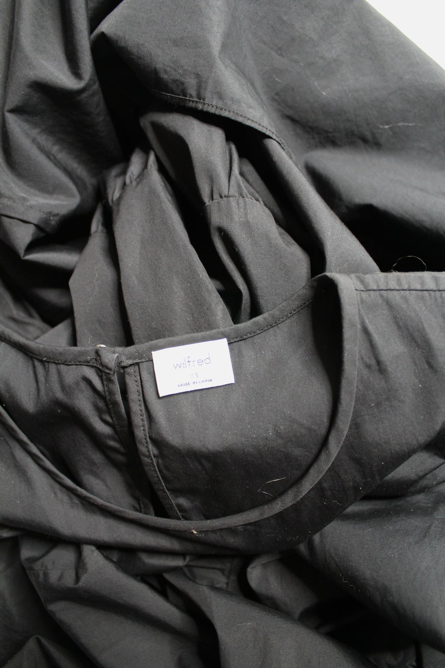 Aritzia Wilfred black poplin midi dress, size xs (oversized fit)