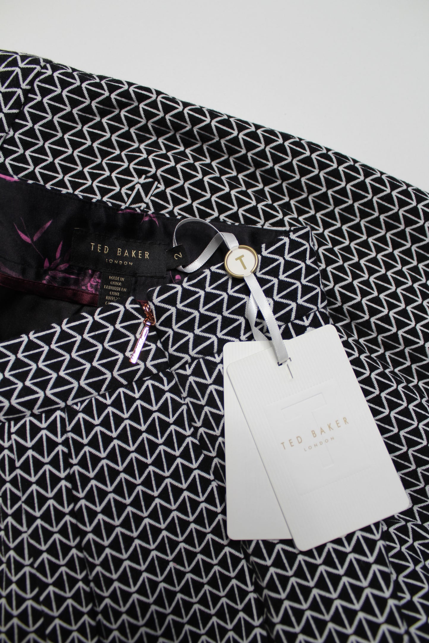 Ted Baker jacquard crop wide leg pants, size 2 *New with tags