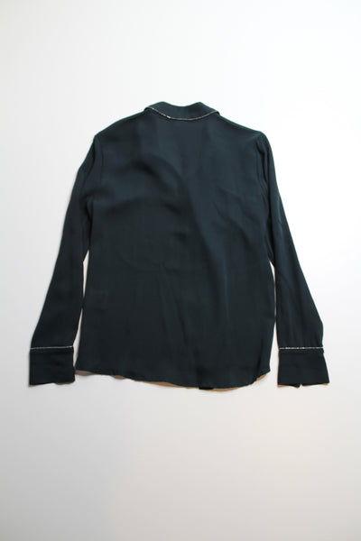 Judith Charles (Canadian label) dark green silk blouse, size 4 (price reduced: was $98)