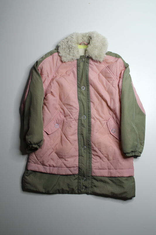 Anthropologie Pilcro sherpa fleece collar quilted liner coat, size xsmall (oversized fit) (sale: was $120)
