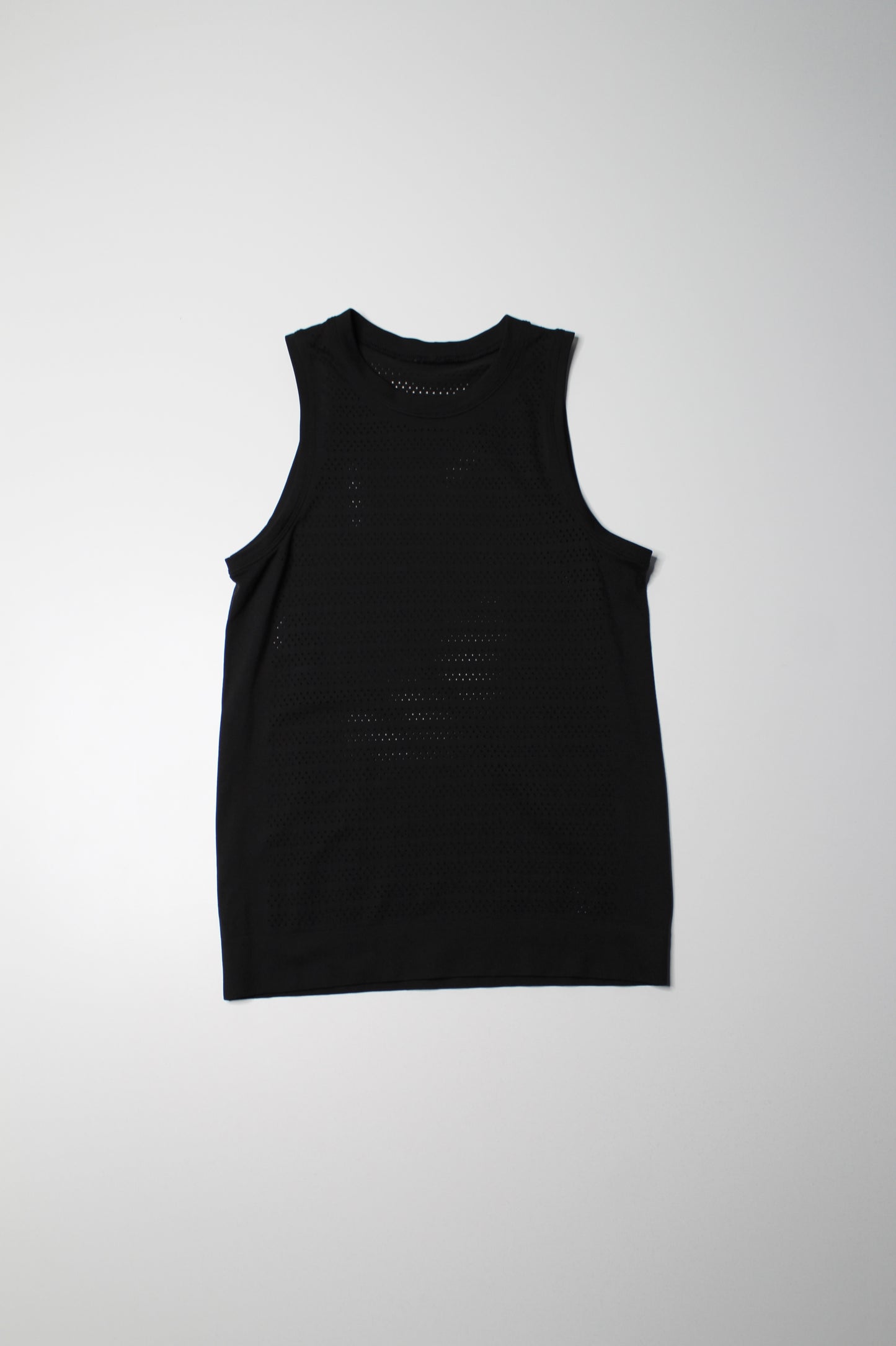 Lululemon black ‘breeze by’ muscle tank, no size. Fits like 4 (relaxed fit)