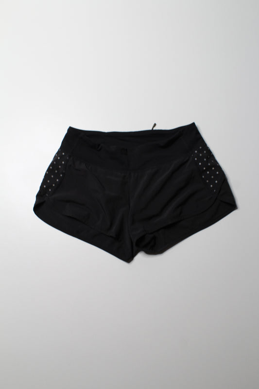 Lululemon black/reflective polka dot speed shorts, size 4 (price reduced: was $30)