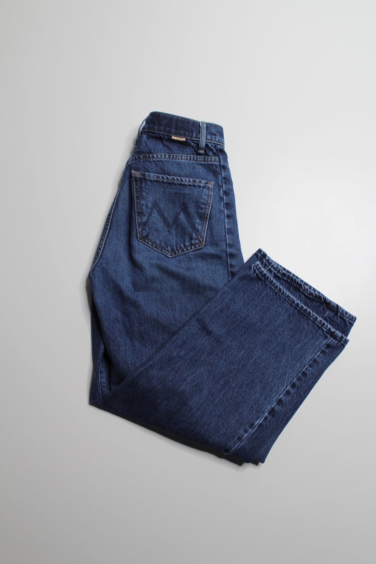 Mother high-rise ‘half pipe ankle’ barrel jeans, size 25