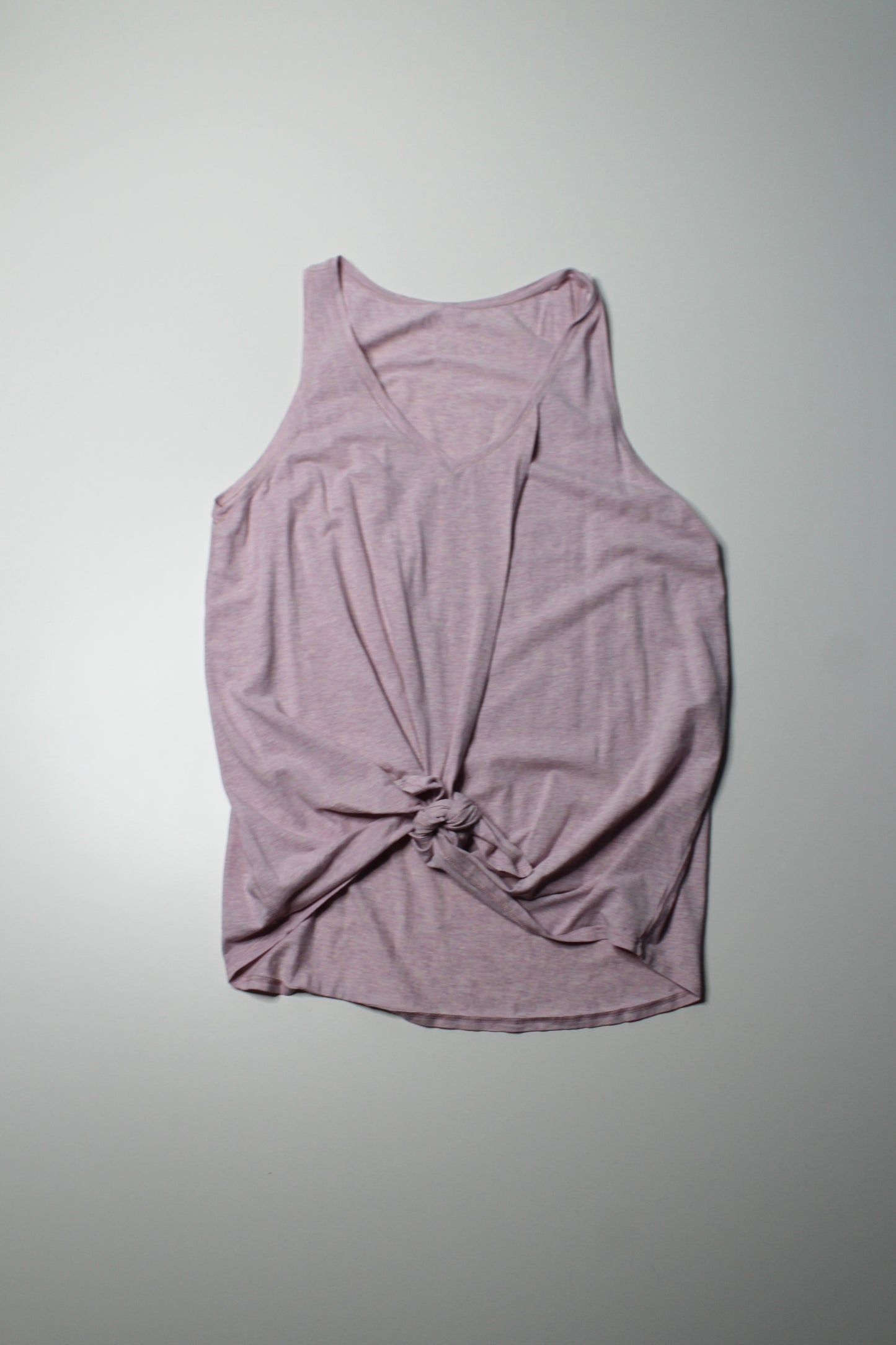 Lululemon heathered pink knot front tank, no size. Fits like 10/12
