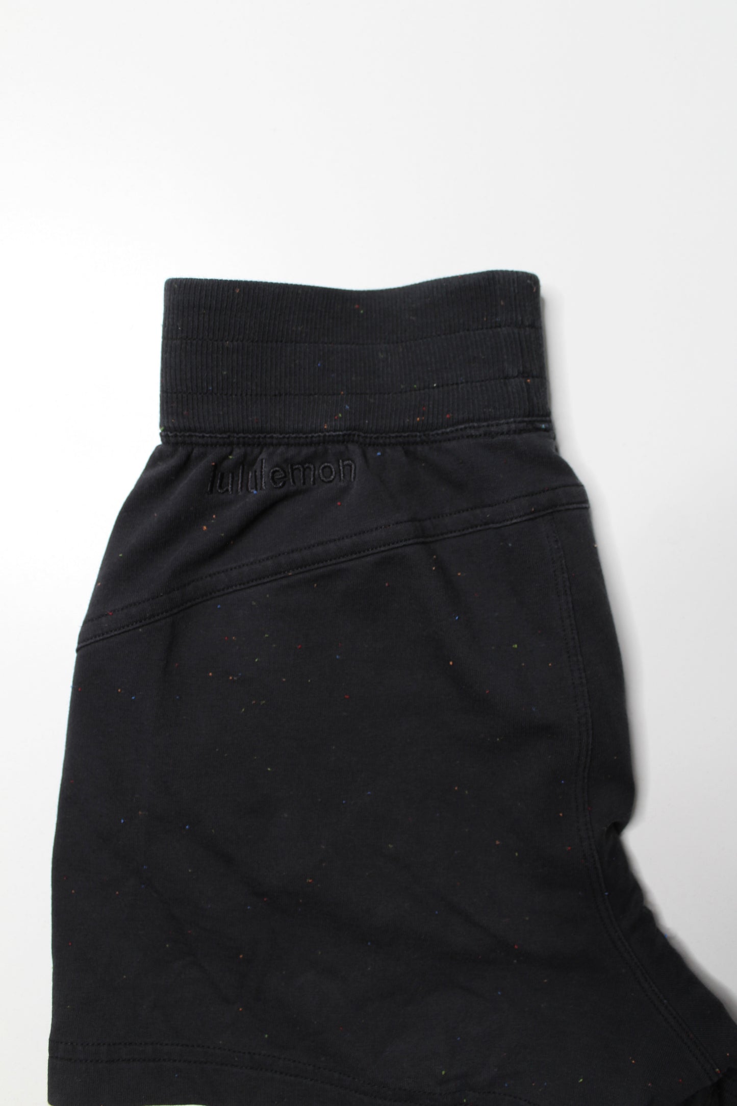 Lululemon black confetti high rise shorts, no size. Fits like 2 *embroiderered