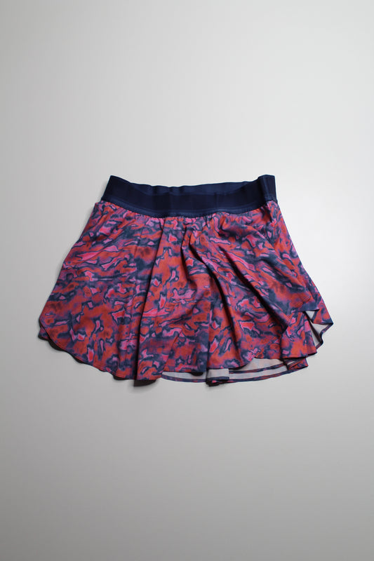 Lululemon chroma clash multi/mineral blue ‘court rival’ skirt, size 12 *tall