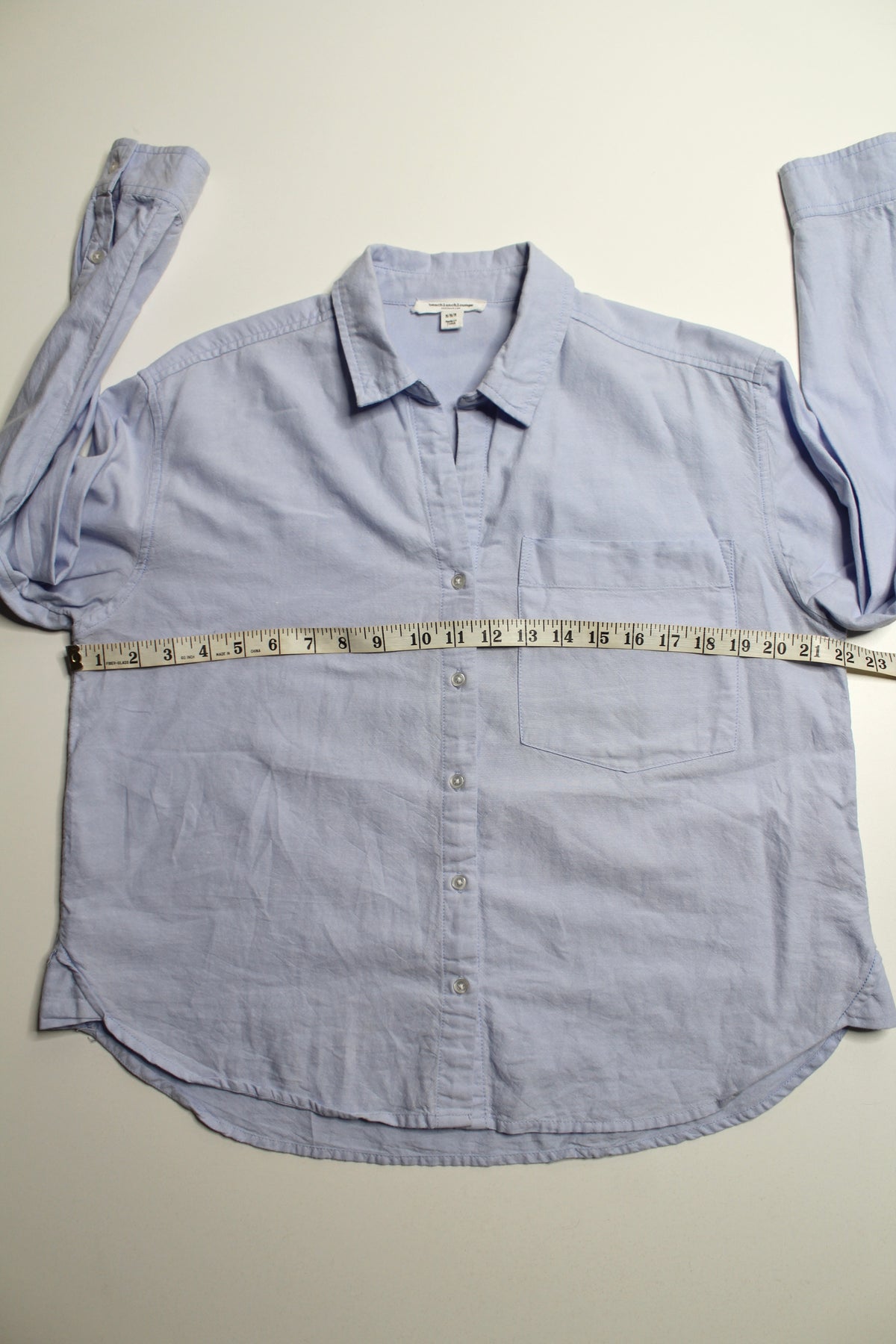 Beach Lunch Lounge blue button down cotton shirt, size medium