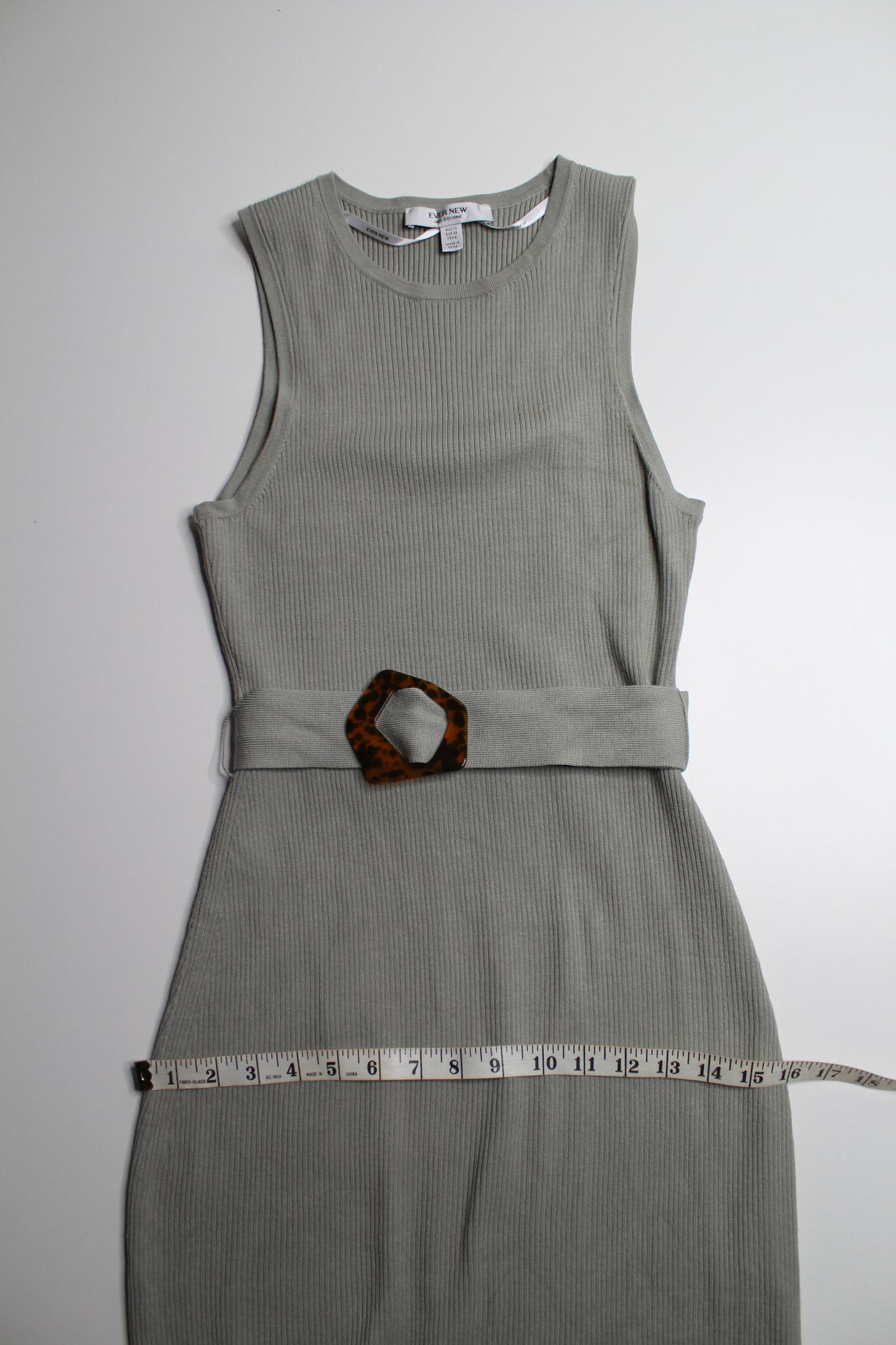 Evernew sage ribbed tank dress, size medium