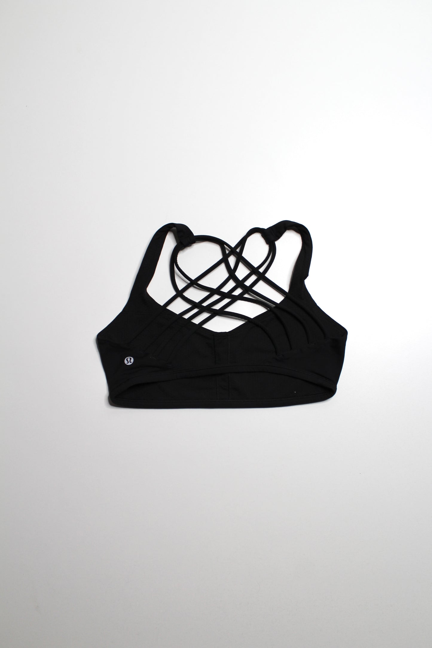 Lululemon black 'free to be wild' sports bra, size 8