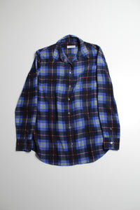 Equipment plaid silk button up blouse, size xs (loose fit) (price reduced: was $78)