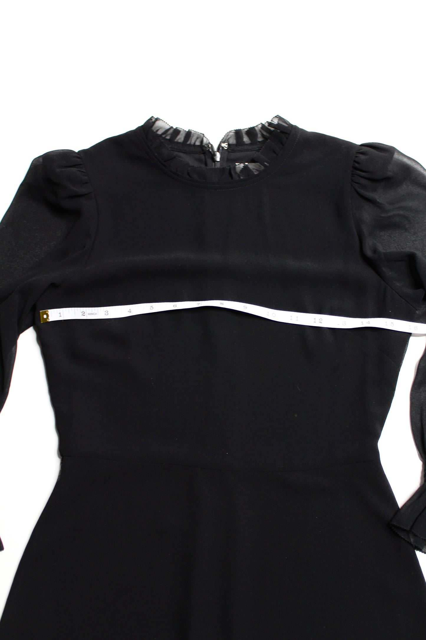 Aritzia Wilfred 'swept' black chiffon mini dress, size 4