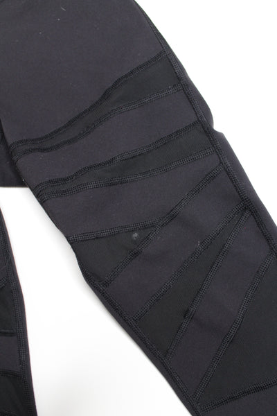 Lululemon black high times leggings, size 6 (25”) *special edition tech mesh *flaw (price reduced: was $40)