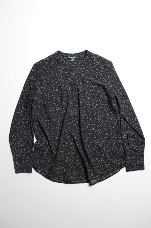 Hilary Radley black/white speckled blouse, size medium