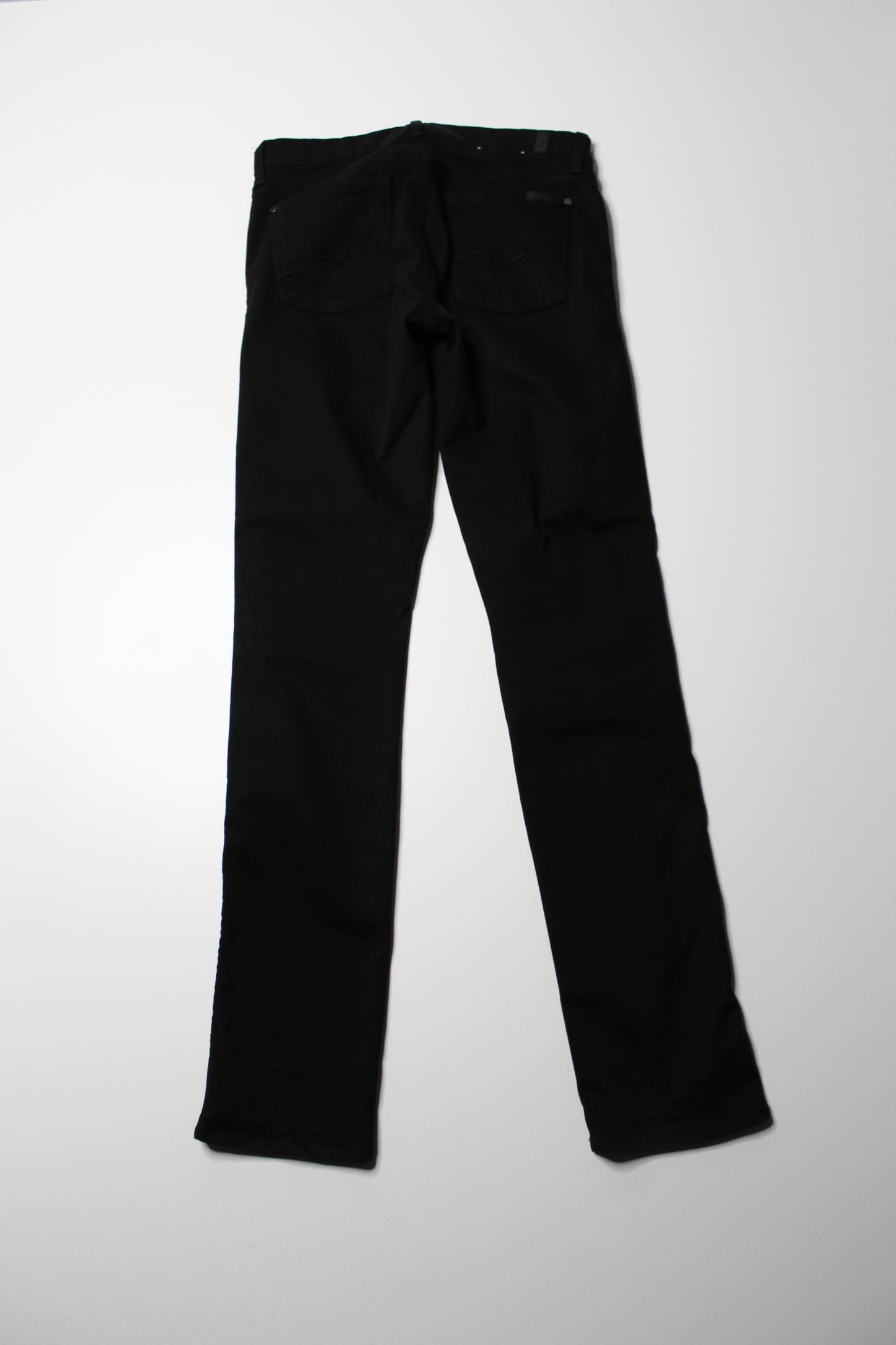 7 For All Mankind black mid rise ‘kimmie straight’ leg black denim pant, size 29 (32”)  (additional 20% off)