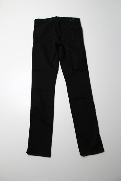 7 For All Mankind black mid rise ‘kimmie straight’ leg black denim pant, size 29 (32”)